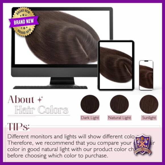Human Hair Topper 5.1x2.8 Silk Base Clip-In for Thinning Hair 12 Inch